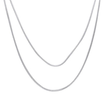 Double Snake Sterling Silver Chain TCH029 - Jewelry